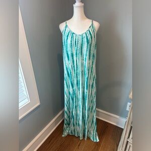 Teal Tie-Dye Maxi Dress